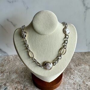 Elegant Silver and Gold Chain Necklace